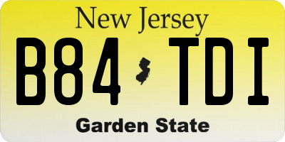 NJ license plate B84TDI