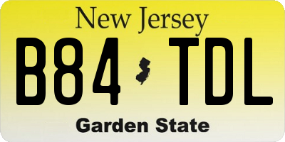 NJ license plate B84TDL