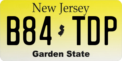 NJ license plate B84TDP
