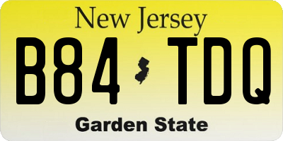 NJ license plate B84TDQ