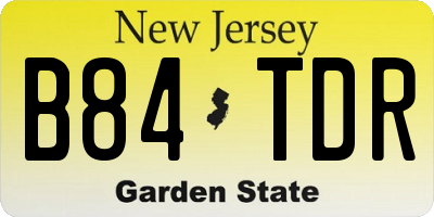 NJ license plate B84TDR