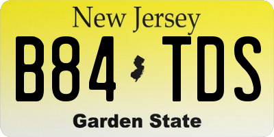 NJ license plate B84TDS