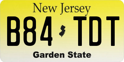 NJ license plate B84TDT