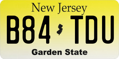 NJ license plate B84TDU