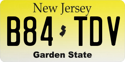 NJ license plate B84TDV