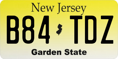 NJ license plate B84TDZ