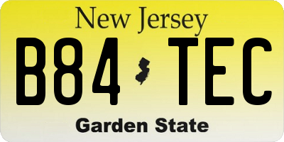 NJ license plate B84TEC