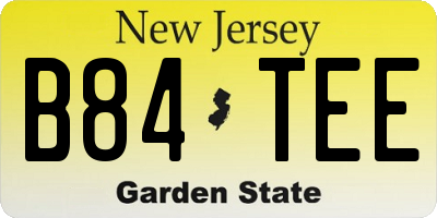 NJ license plate B84TEE