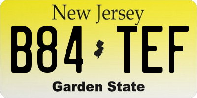 NJ license plate B84TEF