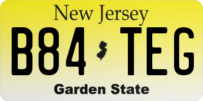 NJ license plate B84TEG