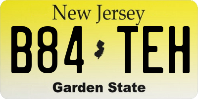 NJ license plate B84TEH