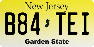 NJ license plate B84TEI