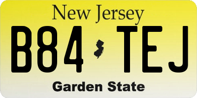 NJ license plate B84TEJ