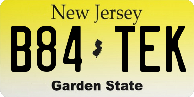 NJ license plate B84TEK