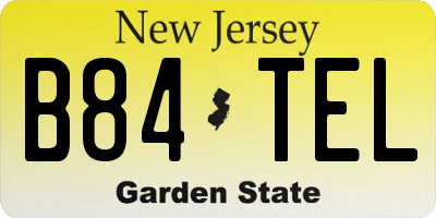 NJ license plate B84TEL