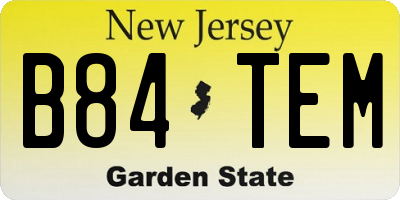NJ license plate B84TEM