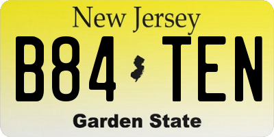 NJ license plate B84TEN