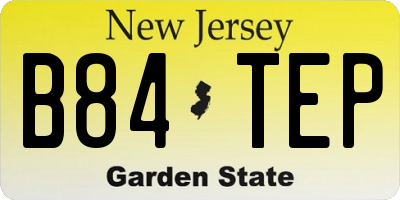 NJ license plate B84TEP