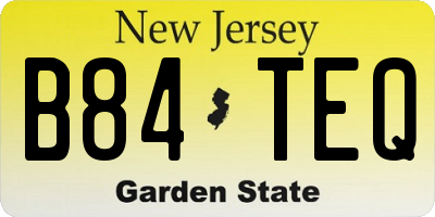 NJ license plate B84TEQ