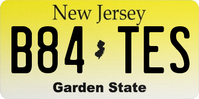 NJ license plate B84TES