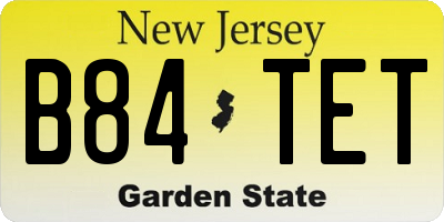 NJ license plate B84TET