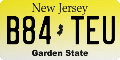 NJ license plate B84TEU
