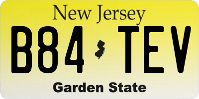 NJ license plate B84TEV