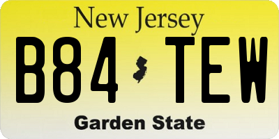 NJ license plate B84TEW