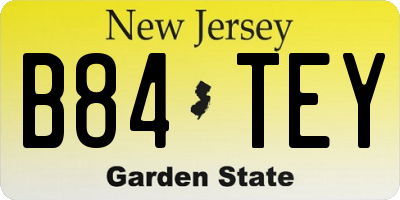 NJ license plate B84TEY
