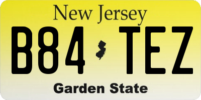 NJ license plate B84TEZ