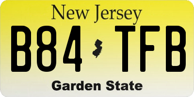NJ license plate B84TFB