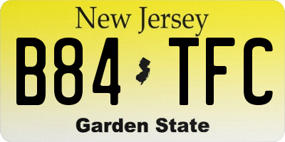 NJ license plate B84TFC