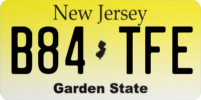 NJ license plate B84TFE