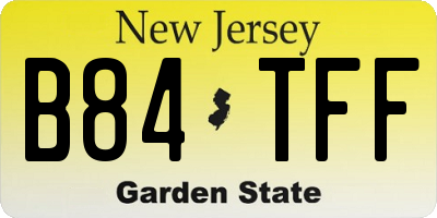 NJ license plate B84TFF
