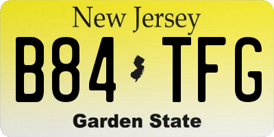 NJ license plate B84TFG