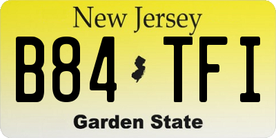 NJ license plate B84TFI