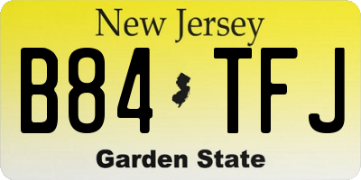 NJ license plate B84TFJ