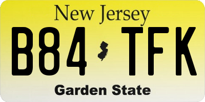 NJ license plate B84TFK