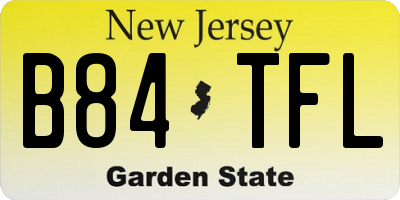 NJ license plate B84TFL