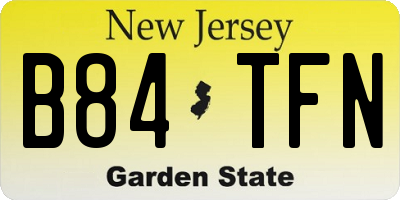 NJ license plate B84TFN
