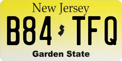 NJ license plate B84TFQ