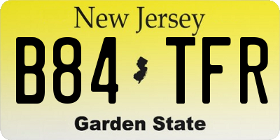 NJ license plate B84TFR