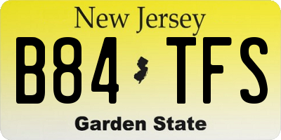 NJ license plate B84TFS
