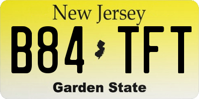NJ license plate B84TFT