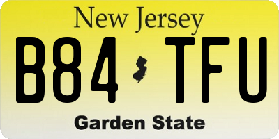 NJ license plate B84TFU