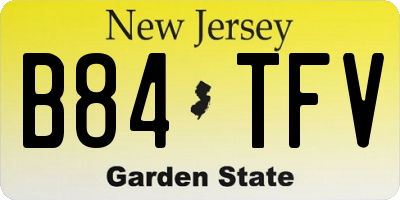 NJ license plate B84TFV