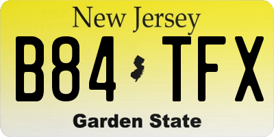 NJ license plate B84TFX