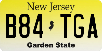 NJ license plate B84TGA