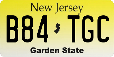 NJ license plate B84TGC