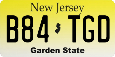 NJ license plate B84TGD
